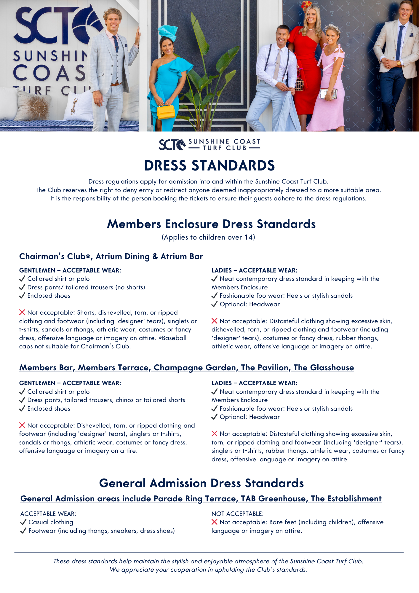 SCTC Members Encolsure Dress Standards